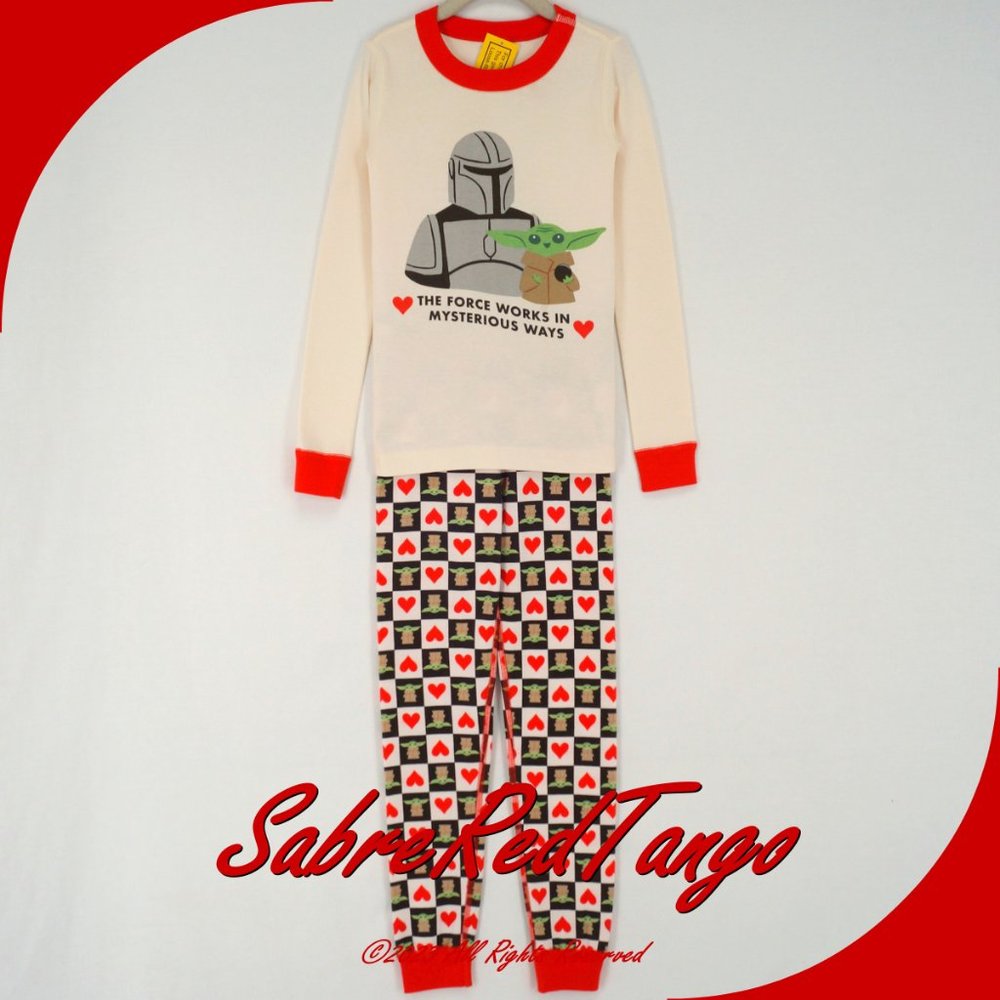 NWT Hanna Andersson Star Wars Organic Long Johns Pajamas Mando Grogu 150 12
